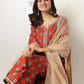 Janasya Bright Cotton Floral Straight Kurta Set | Swadesiicart