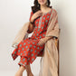 Janasya Bright Cotton Floral Straight Kurta Set | Swadesiicart