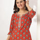 Janasya Bright Cotton Floral Straight Kurta Set | Swadesiicart