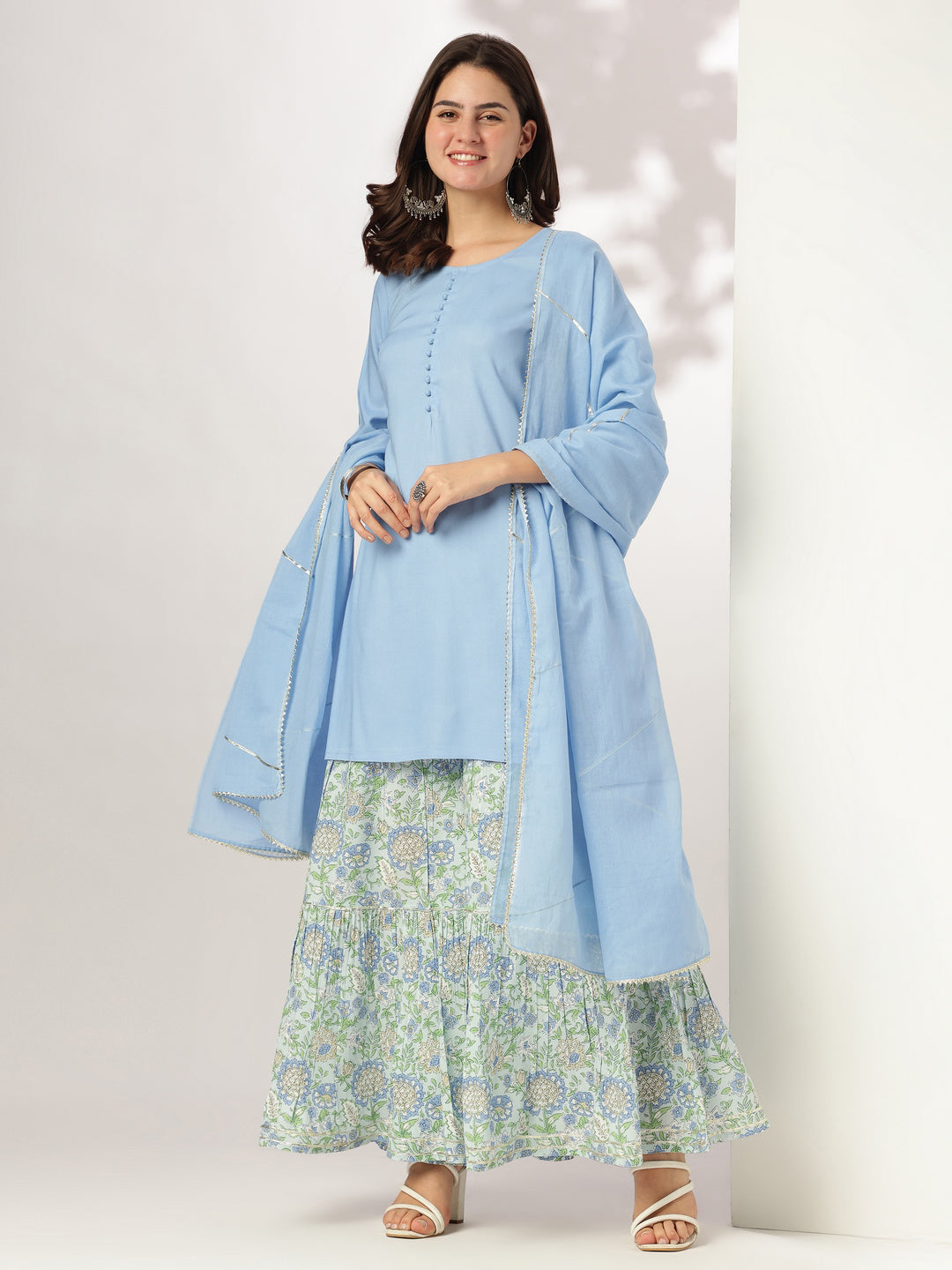 Janasya Light Rayon Solid Straight Kurta Set | Swadesiicart