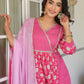 Janasya Bright Cotton Floral A-Line Kurta Set | Swadesiicart