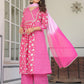 Janasya Bright Cotton Floral A-Line Kurta Set | Swadesiicart