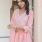 Janasya Light Cotton Embroidered A-Line Kurta Set | Swadesiicart