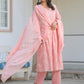Janasya Light Cotton Embroidered A-Line Kurta Set | Swadesiicart