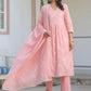 Janasya Light Cotton Embroidered A-Line Kurta Set | Swadesiicart