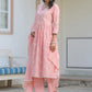 Janasya Light Cotton Embroidered A-Line Kurta Set | Swadesiicart