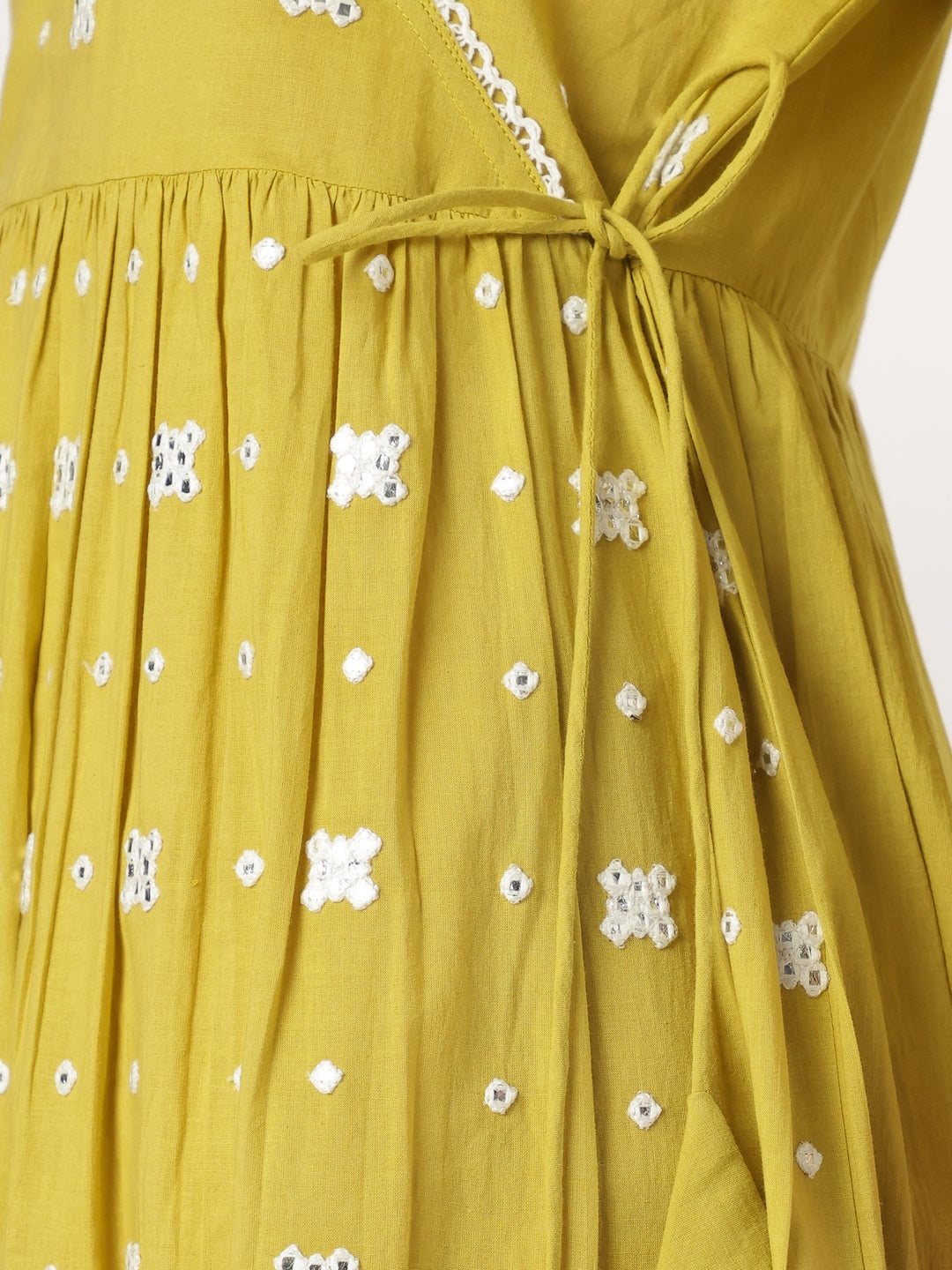Janasya Bright Cotton Embroidered Angrakha Kurta Set | Swadesiicart