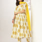 Janasya Light Cotton Floral A-Line Kurta Set | Swadesiicart