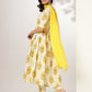 Janasya Light Cotton Floral A-Line Kurta Set | Swadesiicart