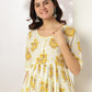 Janasya Light Cotton Floral A-Line Kurta Set | Swadesiicart