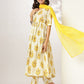 Janasya Light Cotton Floral A-Line Kurta Set | Swadesiicart