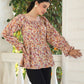 Janasya Light Cotton Floral Peplum Top | Swadesiicart