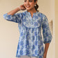 Janasya Light Cotton Floral A-Line Top | Swadesiicart