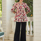 Janasya Light Cotton Floral A-Line Top | Swadesiicart