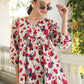 Janasya Light Cotton Floral A-Line Top | Swadesiicart