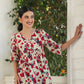 Janasya Light Cotton Floral A-Line Top | Swadesiicart