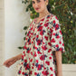 Janasya Light Cotton Floral A-Line Top | Swadesiicart