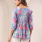 Janasya Light Cotton Floral A-Line Top | Swadesiicart