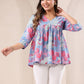 Janasya Light Cotton Floral A-Line Top | Swadesiicart