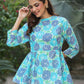 Janasya Light Cotton Floral Fit & Flare Top | Swadesiicart