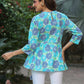 Janasya Light Cotton Floral Fit & Flare Top | Swadesiicart