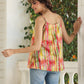 Janasya Bright Cotton Floral A-Line Top | Swadesiicart