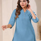 Janasya Light Cotton Solid A-Line Top | Swadesiicart