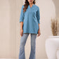 Janasya Light Cotton Solid A-Line Top | Swadesiicart
