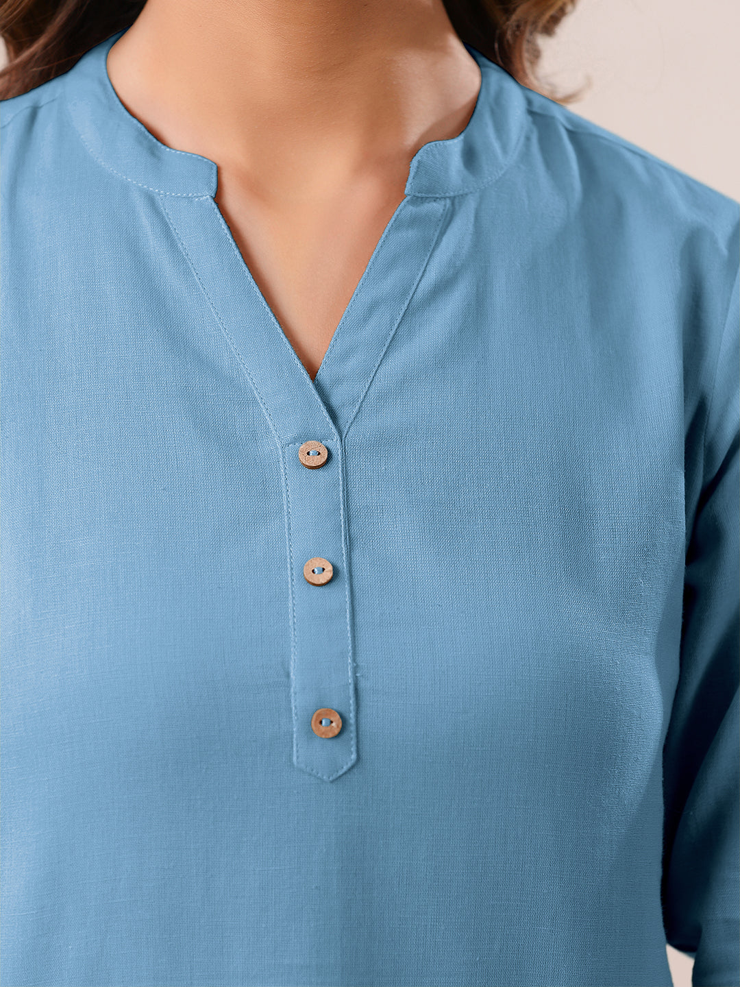 Janasya Light Cotton Solid A-Line Top | Swadesiicart