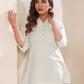 Janasya Light Cotton Solid Straight Top | Swadesiicart