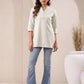 Janasya Light Cotton Solid Straight Top | Swadesiicart