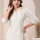 Janasya Light Cotton Solid Straight Top | Swadesiicart