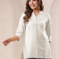 Janasya Light Cotton Solid Straight Top | Swadesiicart