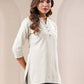 Janasya Light Cotton Solid Straight Top | Swadesiicart