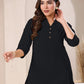 Janasya Light Cotton Solid A-Line Top | Swadesiicart