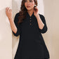 Janasya Light Cotton Solid A-Line Top | Swadesiicart