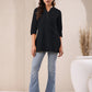 Janasya Light Cotton Solid A-Line Top | Swadesiicart
