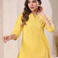 Janasya Light Cotton Solid A-Line Top | Swadesiicart