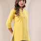 Janasya Light Cotton Solid A-Line Top | Swadesiicart
