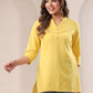 Janasya Light Cotton Solid A-Line Top | Swadesiicart
