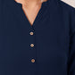 Janasya Dark Cotton Solid A-Line Top | Swadesiicart