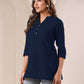 Janasya Dark Cotton Solid A-Line Top | Swadesiicart