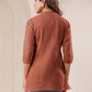 Janasya Dark Cotton Solid A-Line Top | Swadesiicart