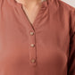 Janasya Dark Cotton Solid A-Line Top | Swadesiicart