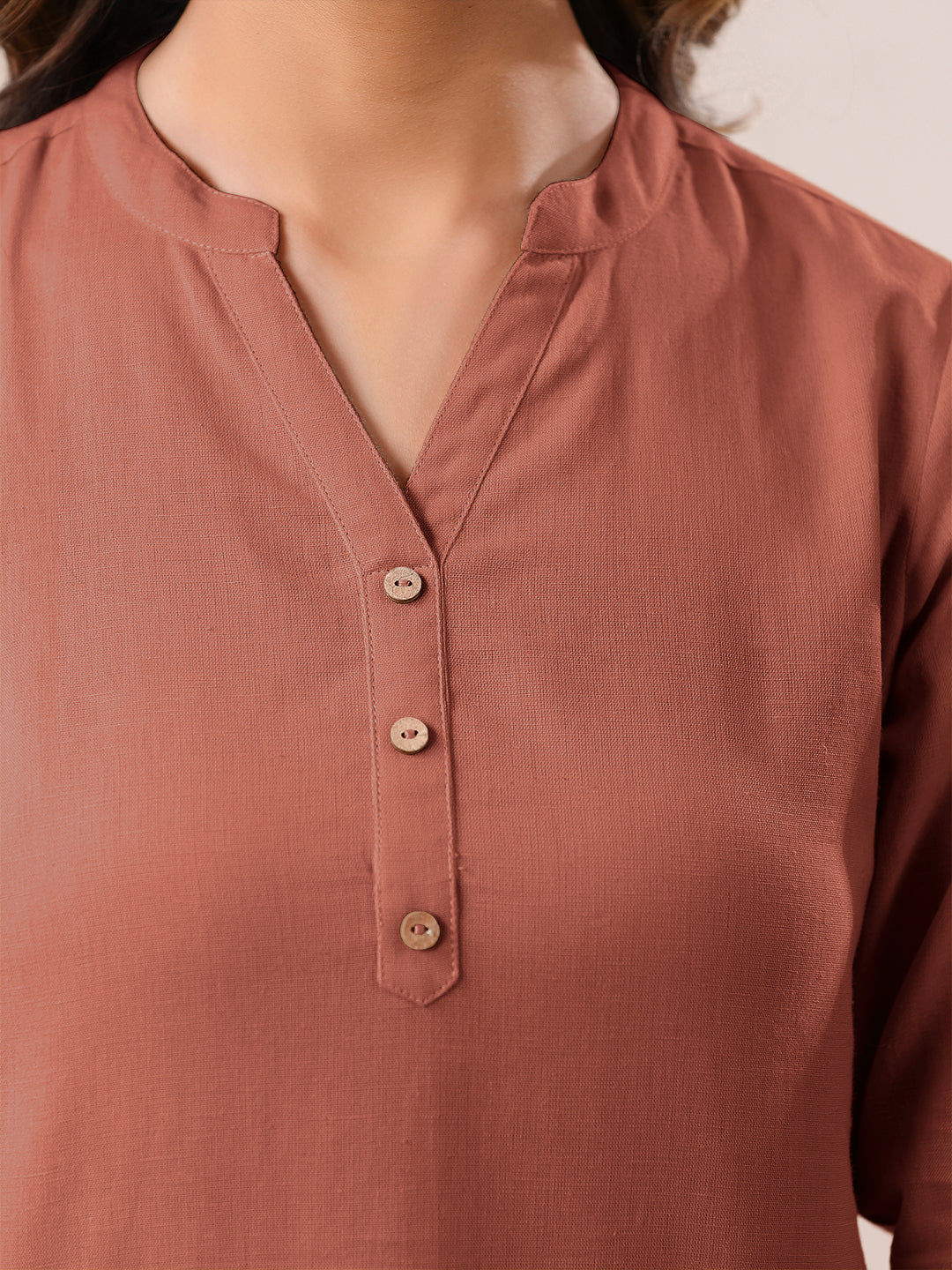 Janasya Dark Cotton Solid A-Line Top | Swadesiicart