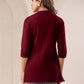 Janasya Dark Cotton Solid Straight TOP | Swadesiicart