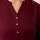 Janasya Dark Cotton Solid Straight TOP | Swadesiicart