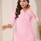 Janasya Light Cotton Solid A-Line Top | Swadesiicart