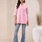 Janasya Light Cotton Solid A-Line Top | Swadesiicart