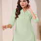 Janasya Light Cotton Solid Straight Top | Swadesiicart